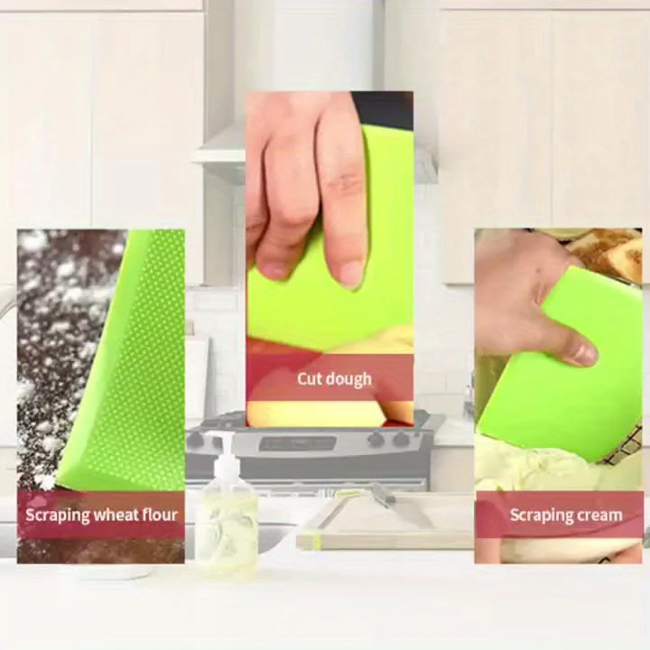 1pc Multifunctional Silicone Spatula - Dual-Ended Scraping Tool for Baking, Soft & Semi-Hard Dough, Cakes, Cream - Ergonomic Handle, Durable Kitchen Utensil for Professional & Home Use, Cake Decorating Tools, Ergonomic Spatula Design, Flexible Spatul